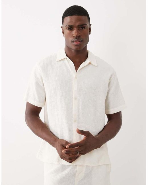 Jack & Jones White Textured Shirt for men