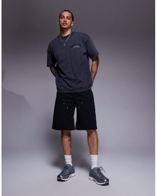 ASOS Blue Long Length Carpenter Jort for men