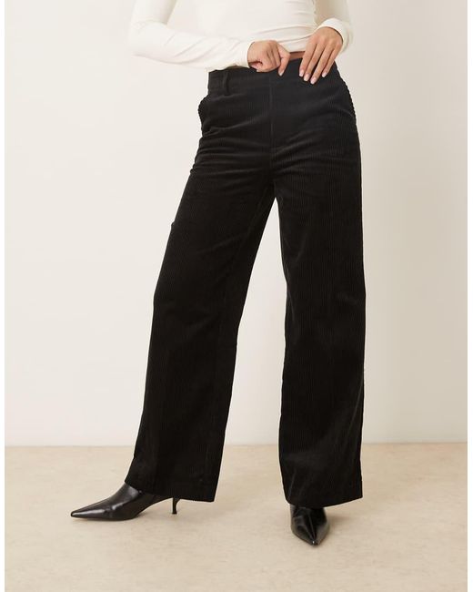 Gina Tricot Black High Waist Corduroy Trousers