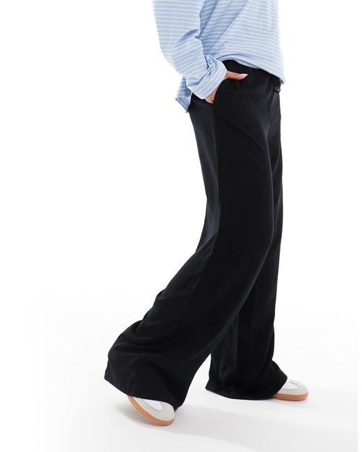 ASOS White Tie Waist Linen Blend Trouser
