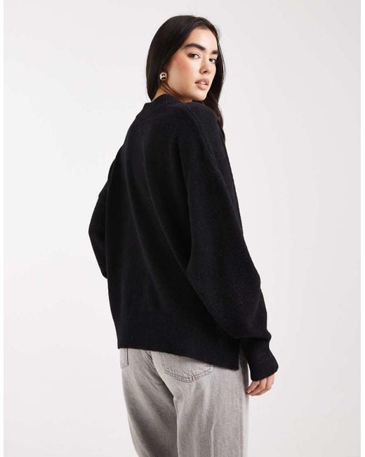 ASOS Black Oversized Super Soft V Neck Jumper