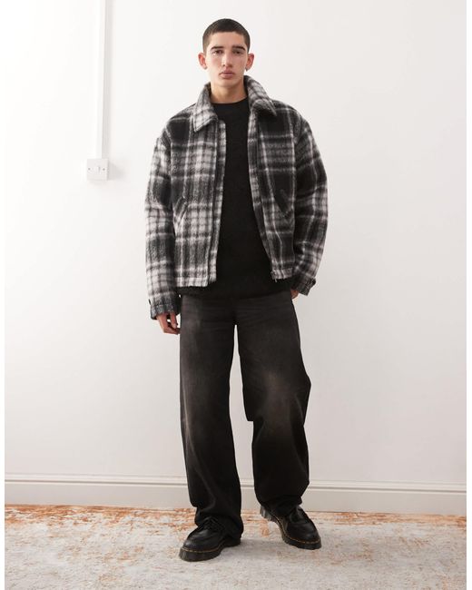Weekday Gray Brushed Wool Blend Jacket for men