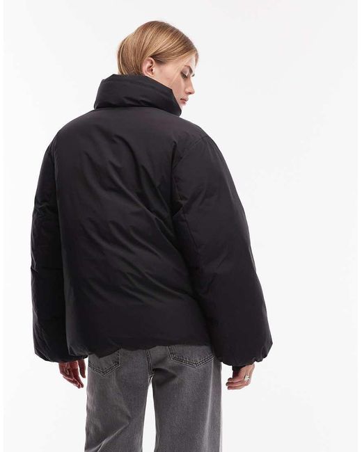 ARKET Black Down Puffer Coat With Clean Padding