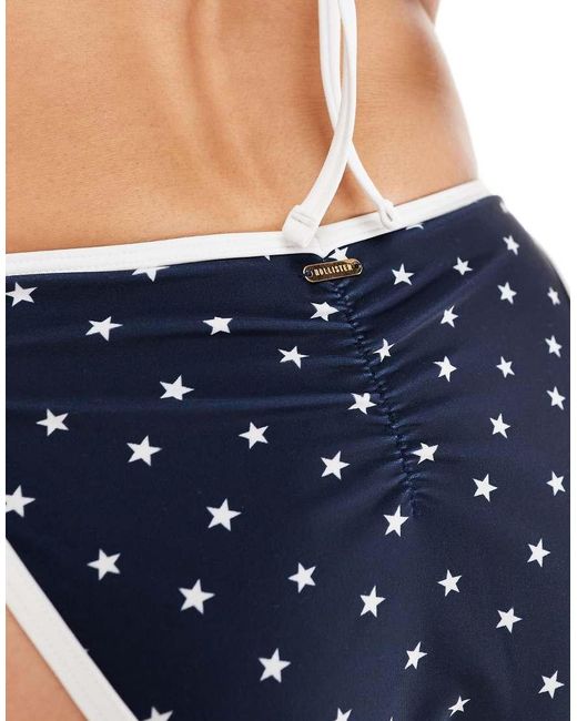 Hollister Blue Swimwear Tie Side Cheeky Bikini Bottom