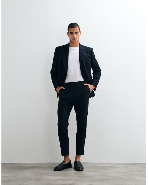 ASOS White Tapered Suit Trousers for men