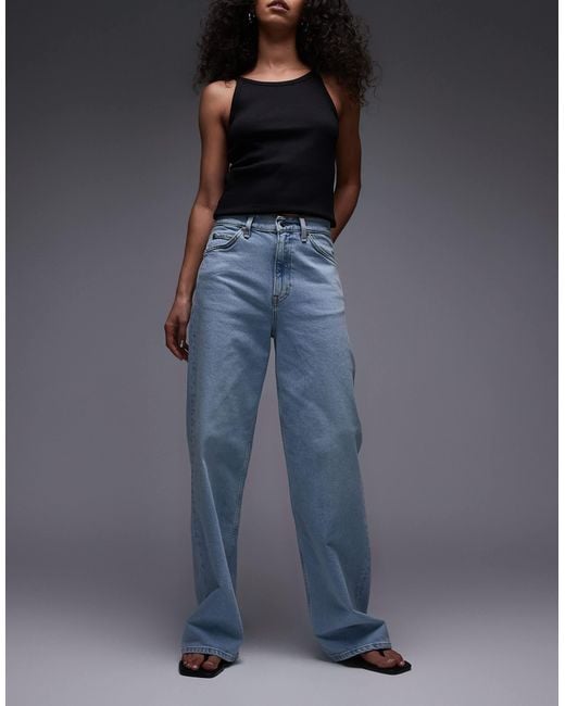 ARKET Blue Lupine High Rise Wide Leg Jeans