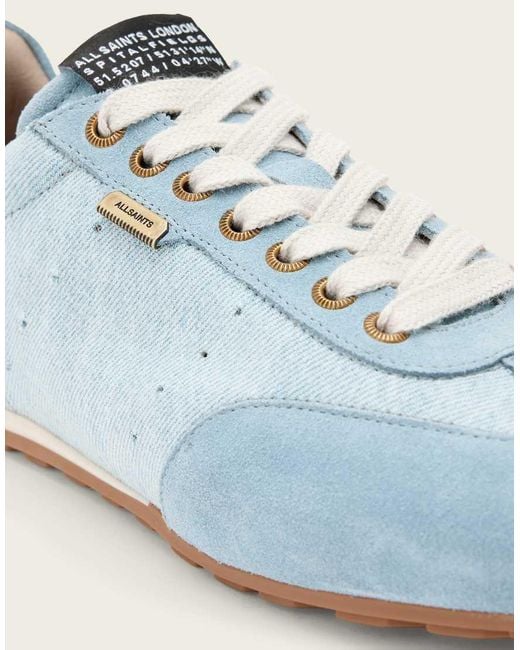 AllSaints Blue Liam Low Top Denim Trainers