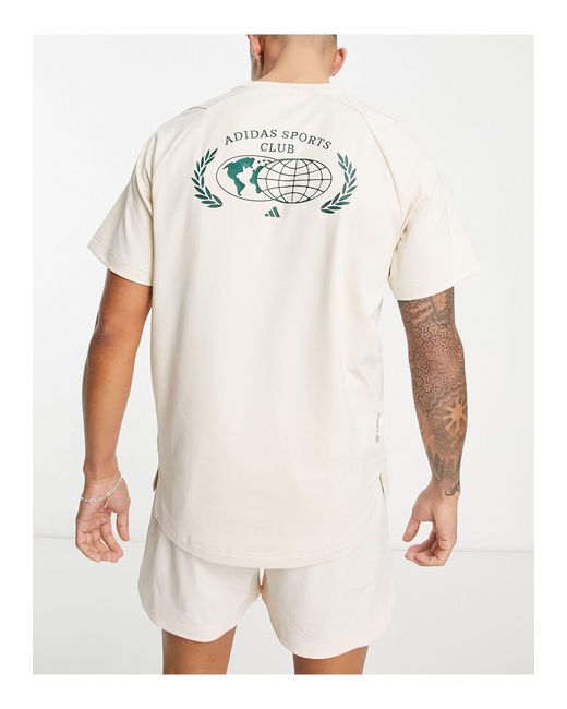 adidas Originals Adidas Training Sports Club Back Print Graphic T-shirt in  White for Men | Lyst Australia