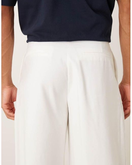 Pantalones Blancos De Corte Suelto Con Detalle De Pliegues Pronunciados De ASOS de hombre de color Blue