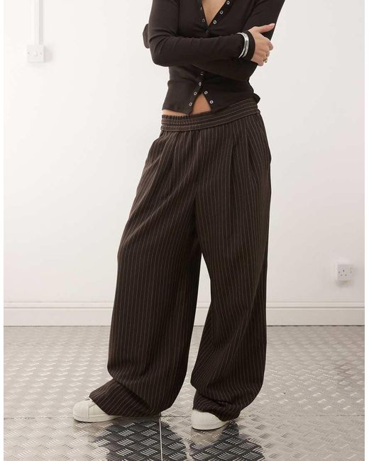 Collusion Natural Stripe Pull On Trousers