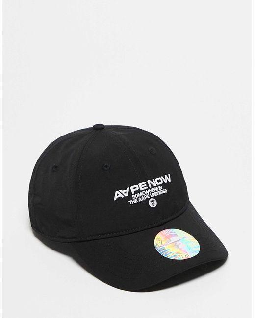 Aape By A Bathing Ape Black Aape By A Bathing Ape Logo Cap for men
