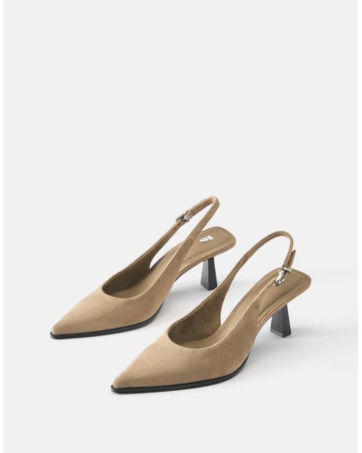 Pull&Bear Natural Slingback mit kitten-heel
