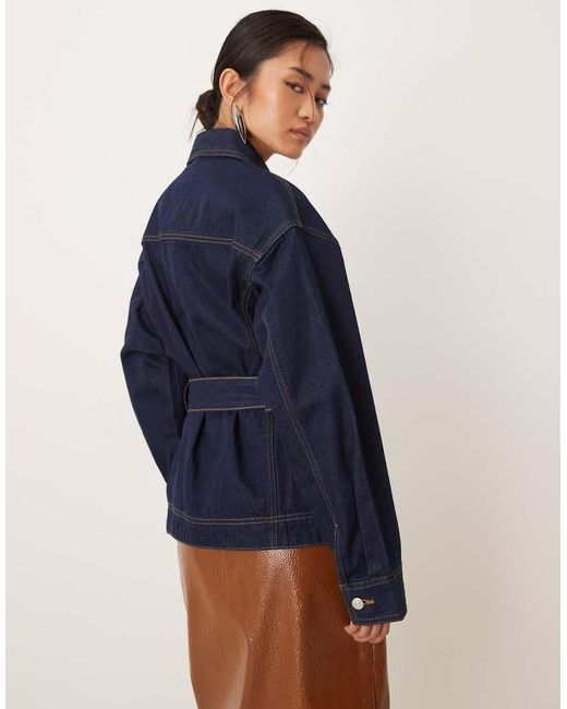 Calvin Klein Blue Tie Waist Denim Jacket