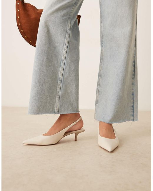 ASOS Natural Sunday Slingback Kitten Heels