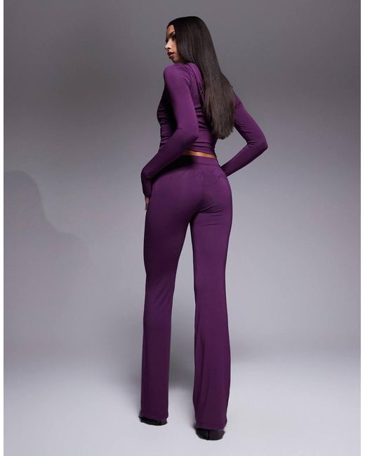 I.AM.GIA Purple Blare Logo Back Print Contrast Stitch Track Pant Co-ord