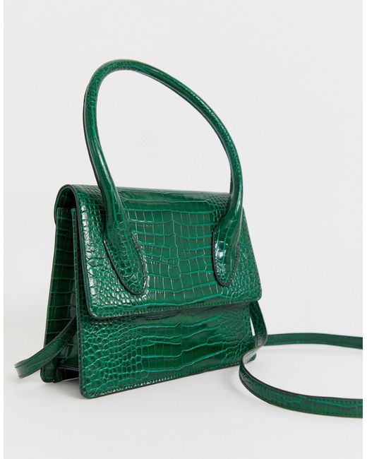 Petit sac bandoulière effet croco - vif Glamorous en coloris Green