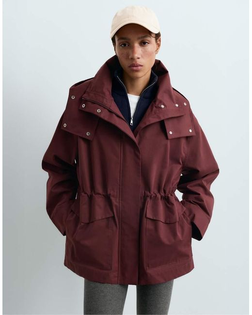 Oysho Red 10k Waterproof A-line Jacket