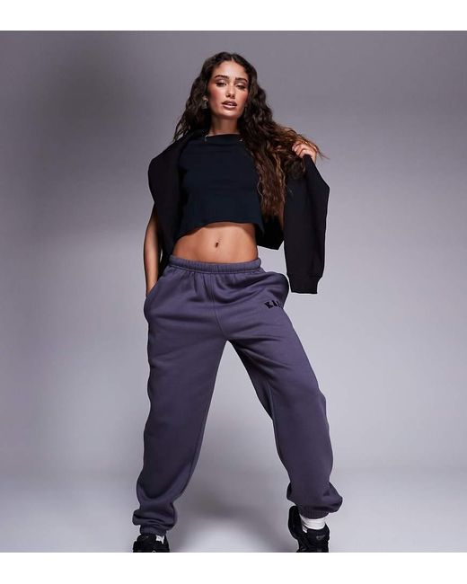 Kaiia Blue Petite Embroidered Logo Cuffed joggers