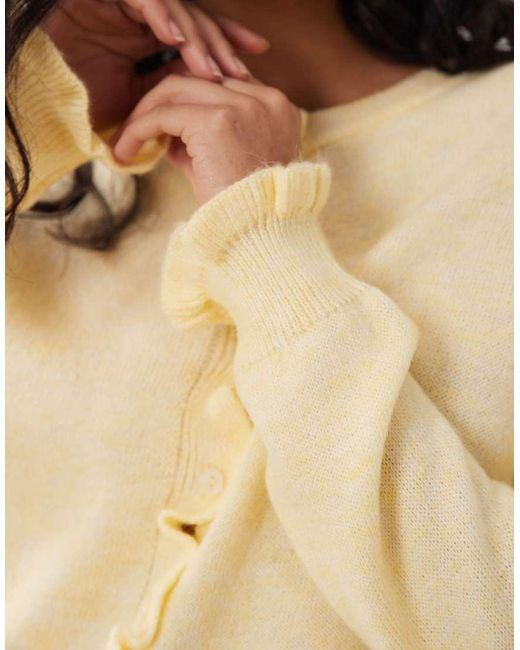 Jdy Natural Frill Details Knitted Cardigan