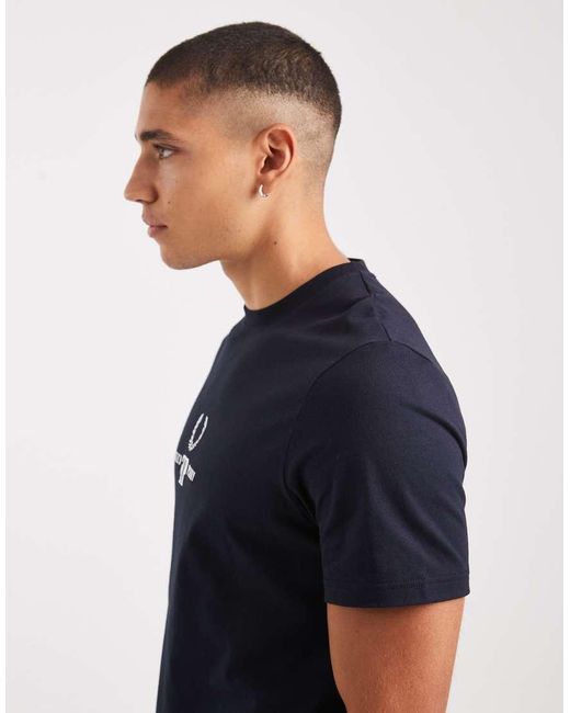 Fred Perry Blue Monogram T-shirt for men