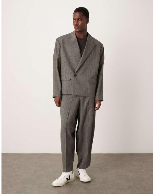 ASOS Gray Extreme Oversized Suit Jacket for men