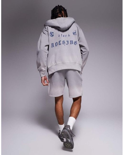 Good For Nothing Hoodie Met Rits En Print Op De Achterkant in het Purple voor heren