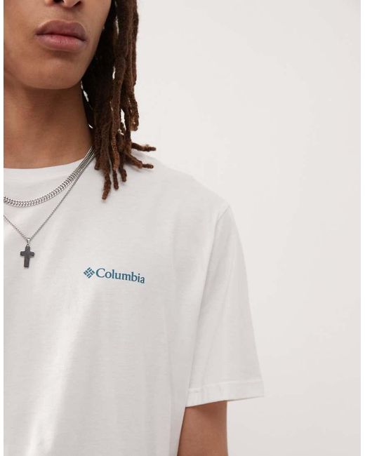 Columbia White Cavalry Trail Graphic T-shirt for men