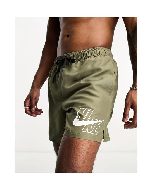 Nike Volley 5 Inch Large Logo Swim Shorts in Green for Men Lyst