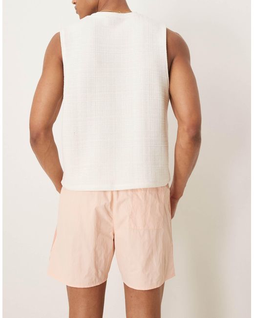 Calvin Klein Natural Drawstring Logo Swim Shorts for men
