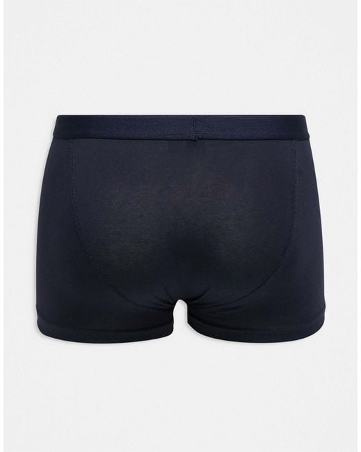 ARKET Blue Cotton Rich 3 Pack Premium Trunk Boxer Set for men