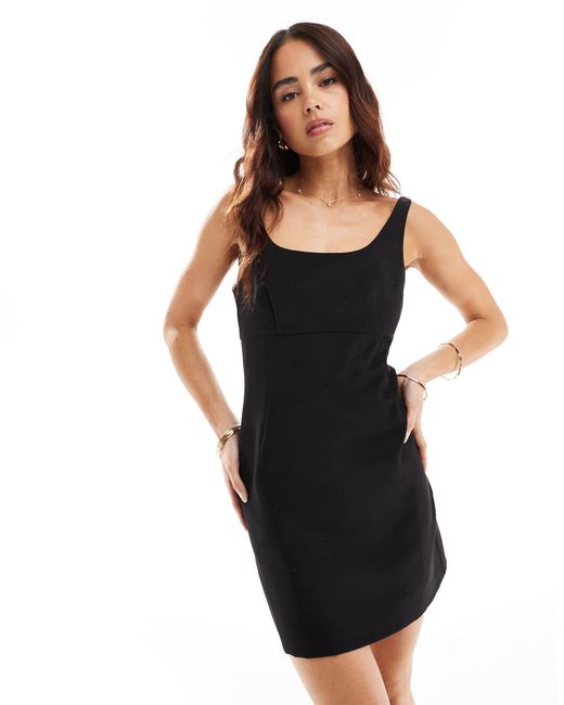 Vestito scamiciato svasato sartoriale di Miss Selfridge in Black