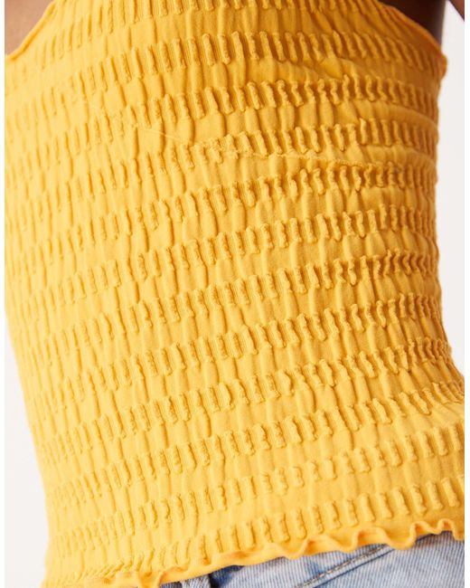 Free People Yellow Pucker Up Seamless Strappy Top