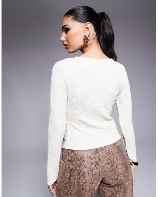 ASOS Brown – strukturiertes, langärmliges t-shirt