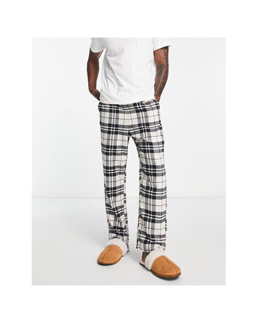 Jack & Jones Flannel Check Pyjama Bottom With in White for Men | Lyst Canada