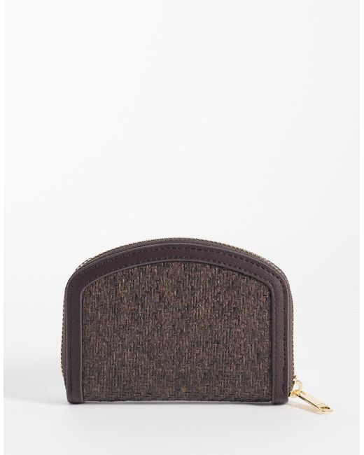 Mango Brown Raffia Effect Wallet