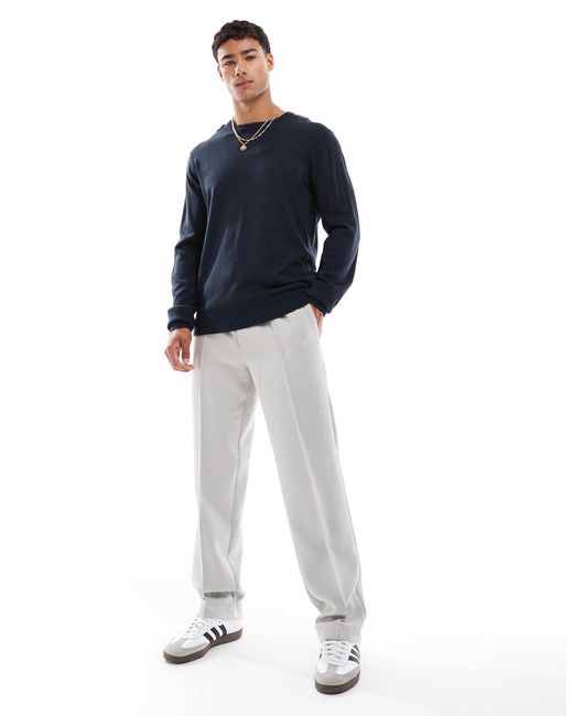 Threadbare – pullover mit rundhalsausschnitt in Blue für Herren