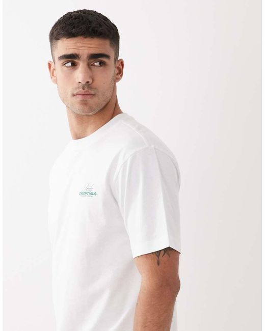 Only & Sons Green Relaxed Fit T-shirt With Coffee Shop Back Print for men