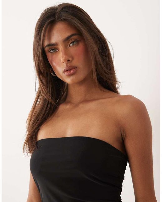 Missy Empire Black Missy Empire Double Sculpted Slinky Bandeau Top