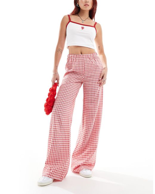 Daisy Street Pink Relaxed Straight Leg Trousers