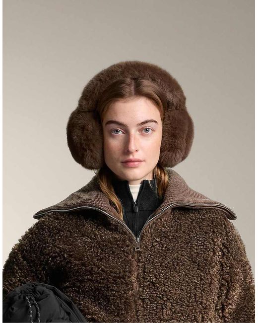 Oysho Brown Faux Fur Style Ear Muffs