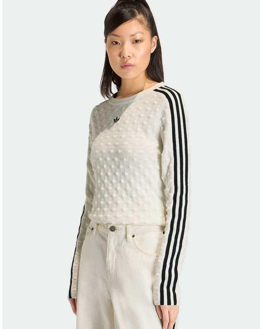 Adidas Originals Natural Slim Solid Spike Knit Sweatshirt