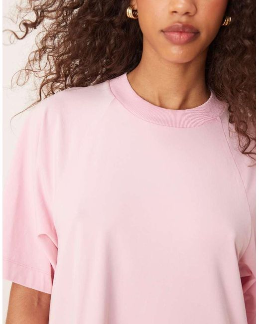 Vestido Corto Rosa Lavado Estilo Camiseta De Corte Amplio De ASOS de color Pink