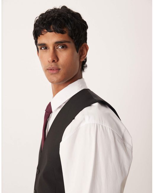 ASOS Black Slim Suit Waistcoat for men