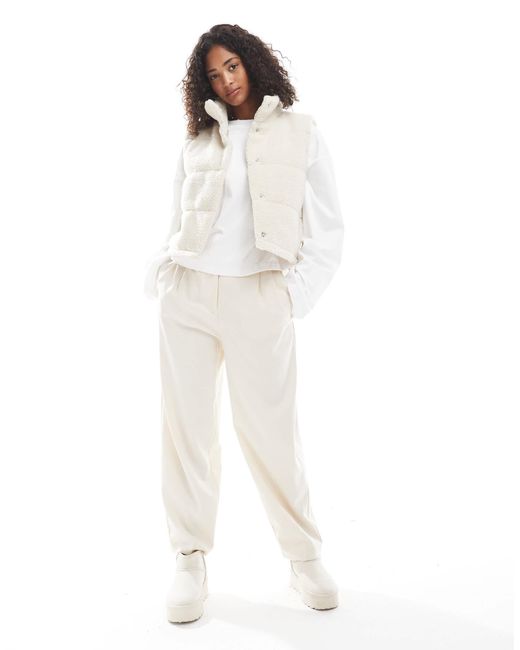 ONLY White Borg Padded Vest
