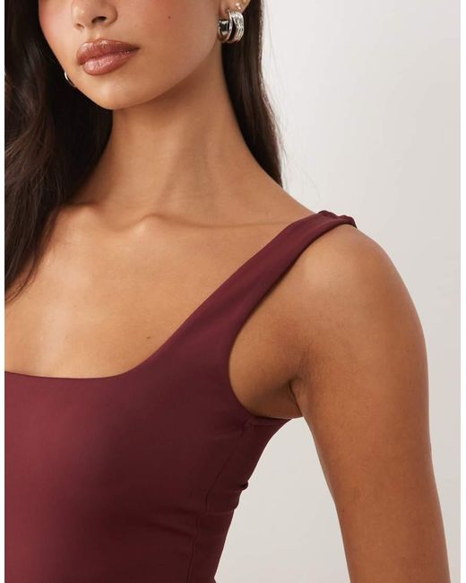 GOOD AMERICAN Red Sculpting Modern Tank Bodysuit