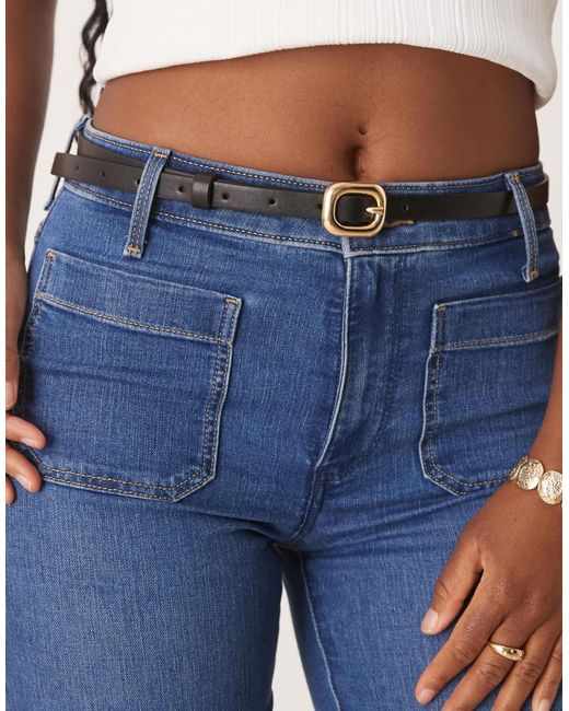 Ceinture taille et hanches avec boucle bombée rectangulaire ASOS en coloris Blue