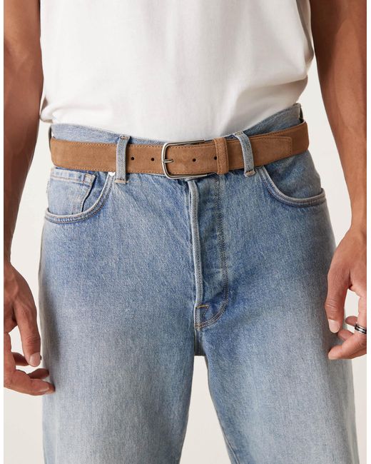 Mango – wildleder-gürtel in Blue für Herren