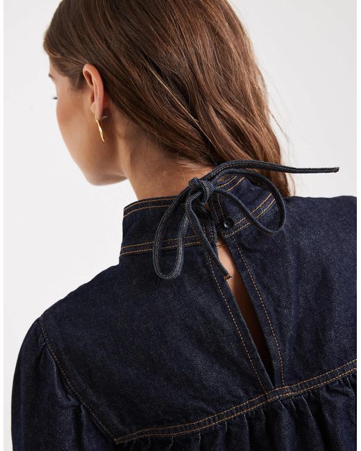 Miss Selfridge Blue Denim Tiered Dress