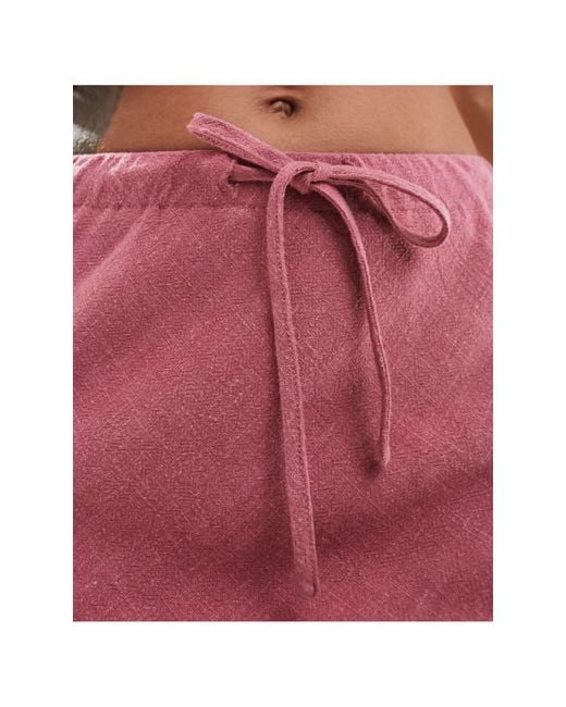 ASOS Pink Linen Look Tie Waist Bias Maxi Skirt
