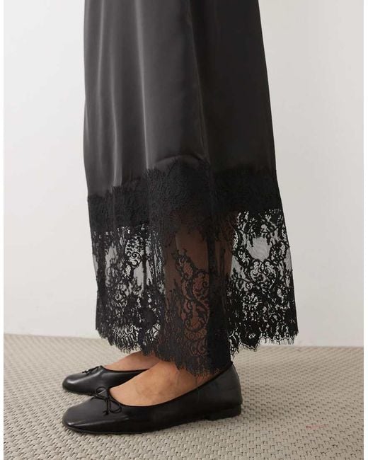 Jdy White Lace Details Satin Maxi Skirt
